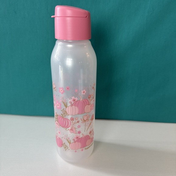 Tupperware Other - Tupperware Eco Twist Flip Top Bottle 750ml Pink Pumpkins Theme New Pumpkin New